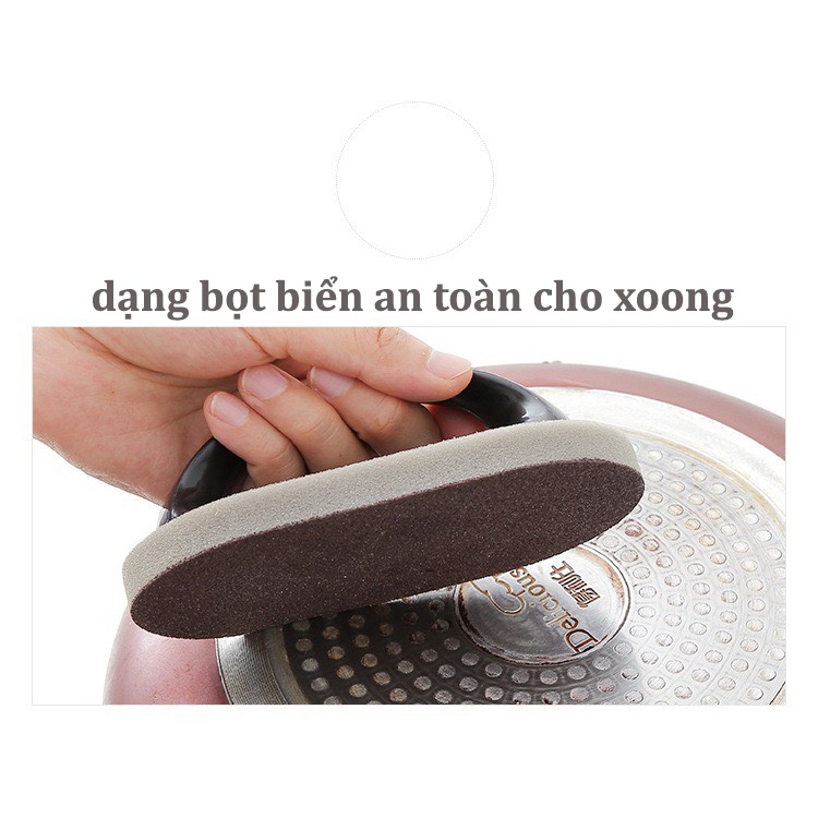 Bàn Cọ Bọt Biển Có Tay Cầm Phủ Giáp Đánh Xoong Mài Dao Cọ Gót Chân Cọ Bồn Bệ Rửa Bát Đa Năng