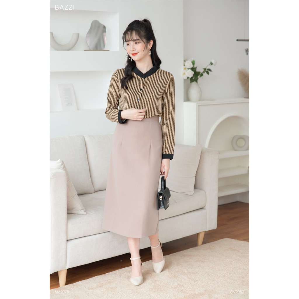 Chân váy dài trơn xẻ sau - CV2080