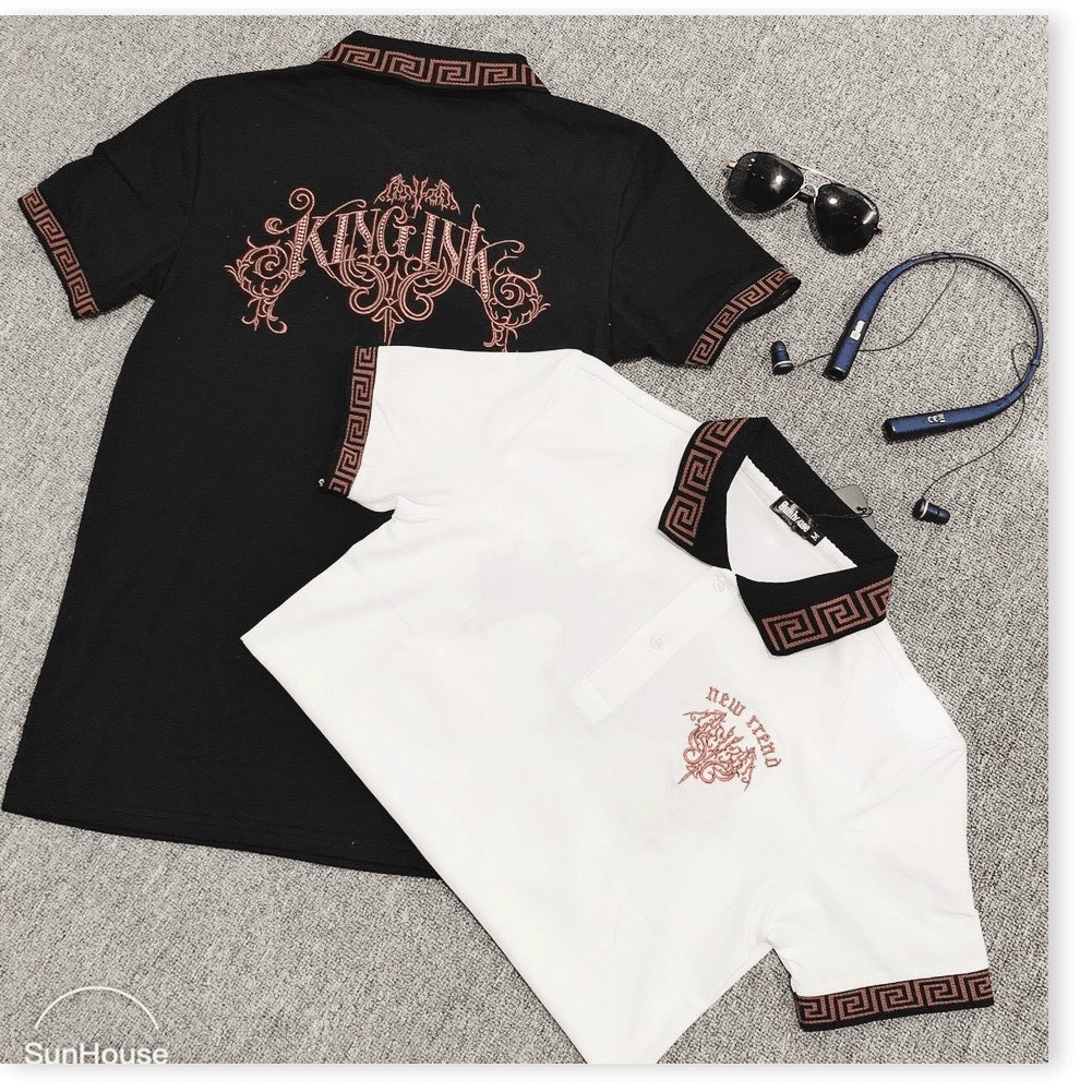 Áo Thun Nam Ngắn Tay Cổ Bẻ Thêu Hình Ấn Tượng (CT) HP