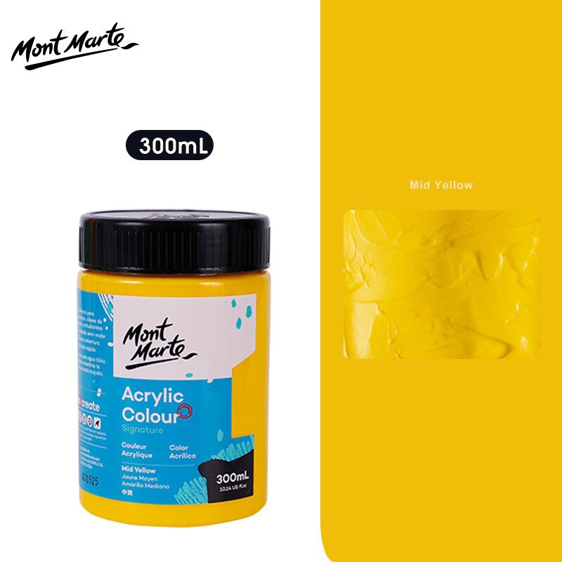 Màu Acrylic Mont Marte 300ml - Medium Yellow - Acrylic Colour Paint Signature 300ml (10.1oz) - MSCH3004