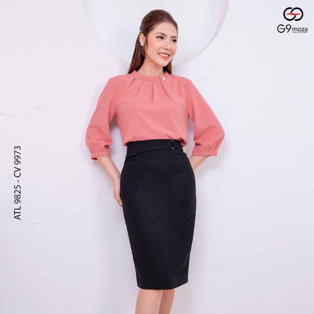 Áo sơ mi tay lỡ G9moza 9825 với chất liệu Lụa hàn quốc mềm mại
