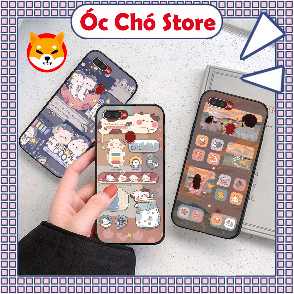 Ốp điện thoại Oppo A5s / A7 / F9 / A12 in hình gấu , thỏ hồng chibi dễ thương siêu đẹp