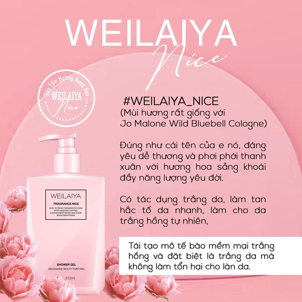 Sữa Tắm , Sữa Tắm Dưỡng Ẩm Trắng Da Weilaiya Trứng Cá Tầm Cavear 312ml - 60ml [ Chính - Hãng ] | BigBuy360 - bigbuy360.vn