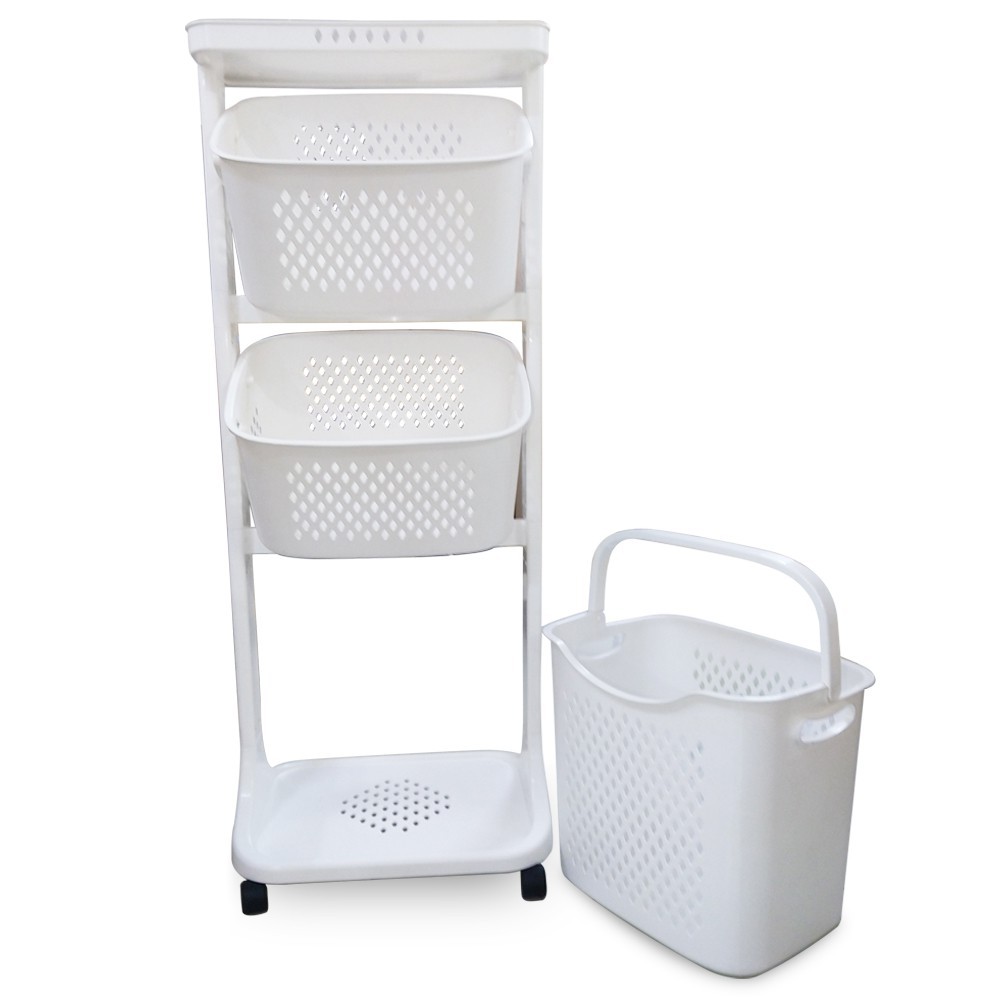 KỆ SỌT 3 TẦNG VIỆT NHẬT CÓ BÁNH XE/ KỆ RỔ ĐA TẦNG ĐỰNG ĐỒ ĐA DỤNG CHẤT LIỆU NHỰA