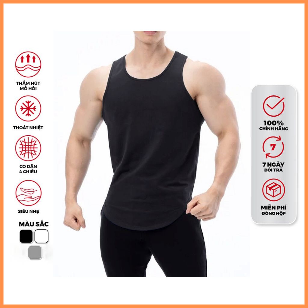 Áo ba lỗ tập gym nam Long Tee thoáng mát - co giãn tốt 4 chiều phong cách thể thao