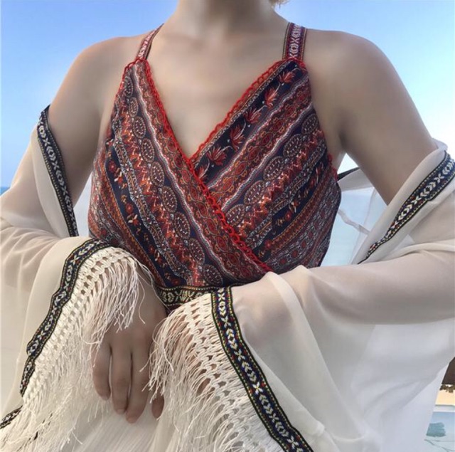 Đầm boho vintage hai dây | BigBuy360 - bigbuy360.vn