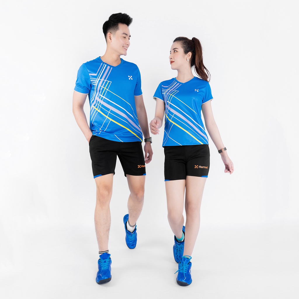 Áo Thể Thao Nữ HERMOD Tennis, Cầu Lông, Bóng Chuyền, Vải Co Dãn, Thoáng Mát, Thấm Hút B03XANHDUONG