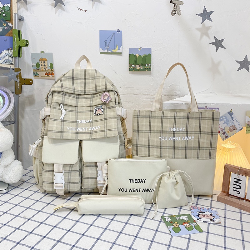 Ba Lô Đi Học Nhiều Ngăn Sức Chứa Lớn Đơn Giản Nghệ Thuật Và Nghệ Thuật Mới Cho Nữ Sinh