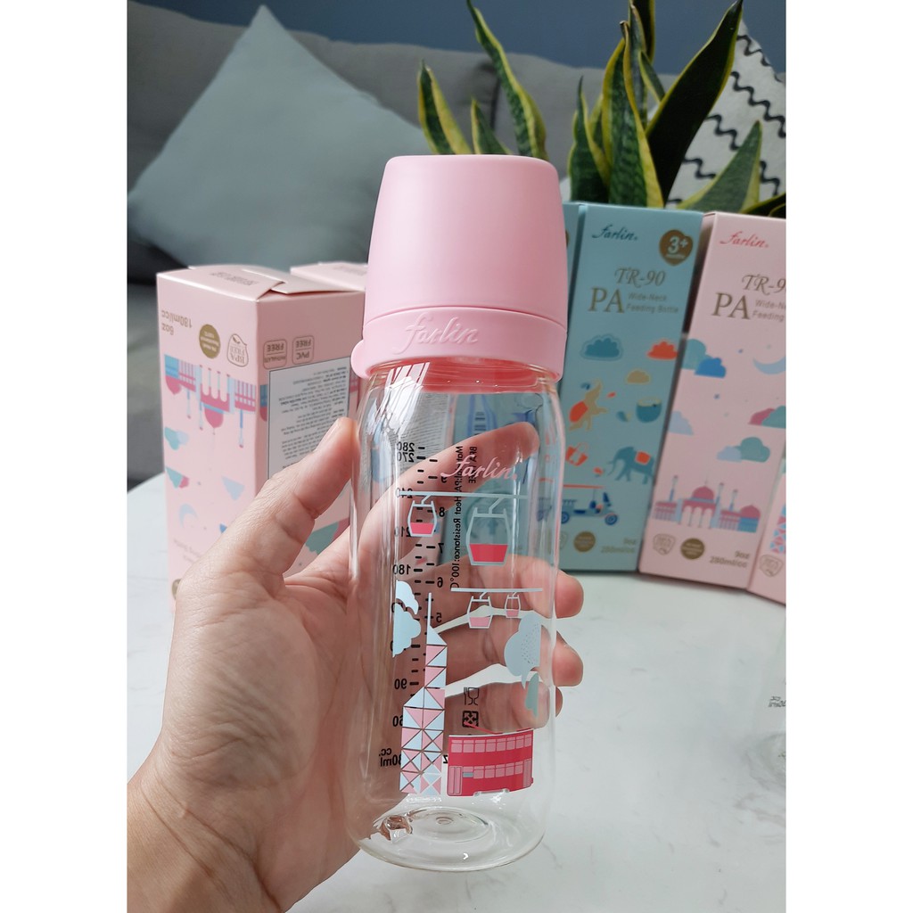 Bình Sữa Nhựa PA Cổ Rộng Mẫu Mới FARLIN- 180ml/280ml