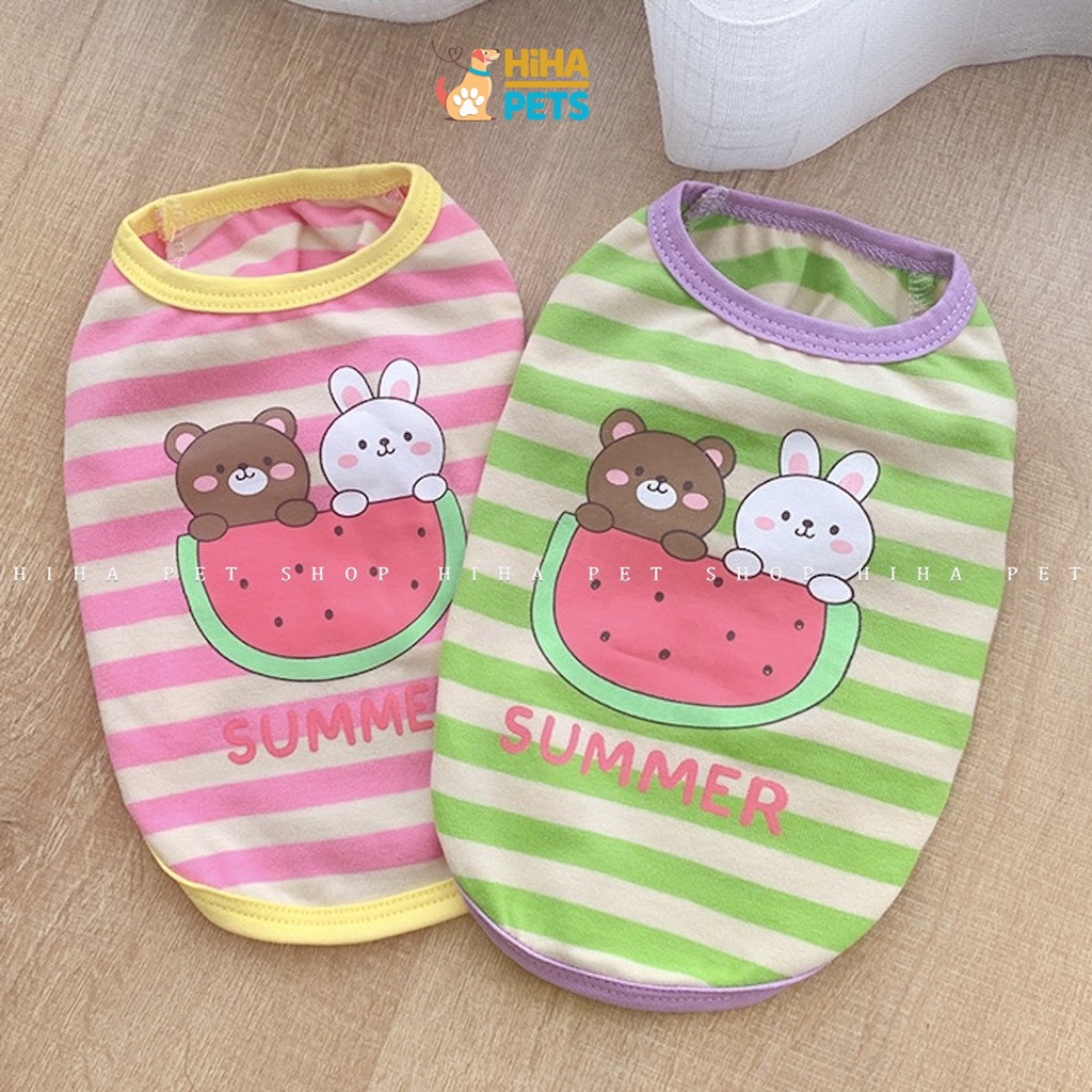 Áo Thun Ba Lỗ Cún Mèo Chất Liệu Thun Cotton Mát Mẻ Mùa Hè Quần Áo Thú Cưng Thời Trang Cao Cấp Hihapet.