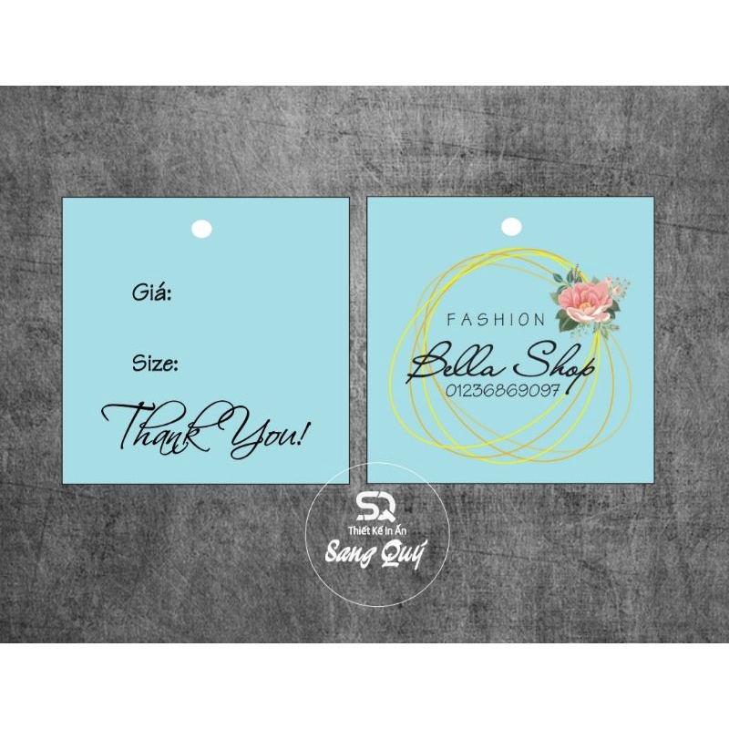 Tag, nhãn, quần áo, tích điểm trà sữa in theo yêu cầu giá rẻ,  nhận từ 500 tag, 2 mặt,  vuông, chữ nhật, ép màn bấm lỗ.