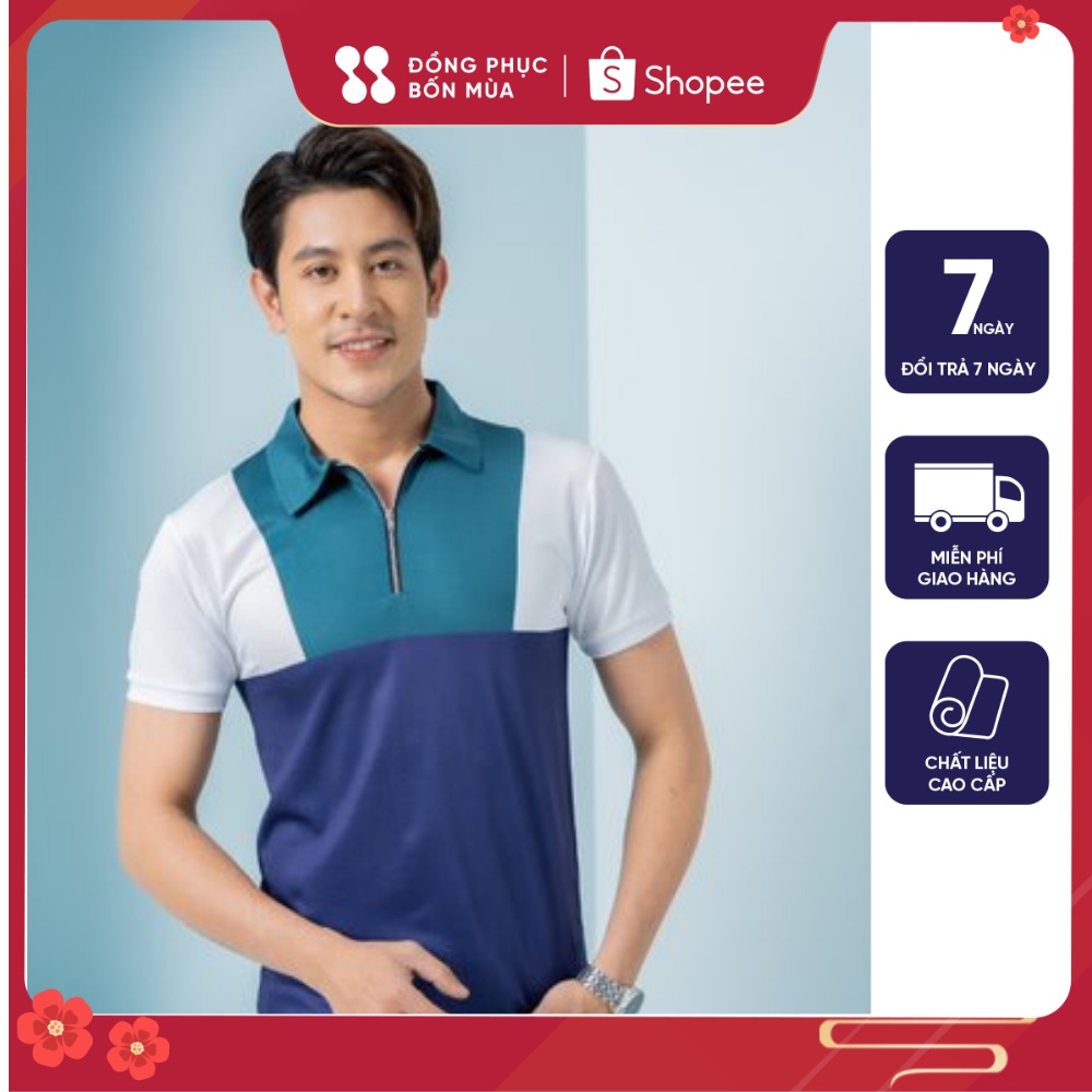 Áo Polo Nam Chính Hãng phối màu cực đẹp chất vải Cotton cao cấp phong cách sang trọng trẻ trung sẵn kèm video