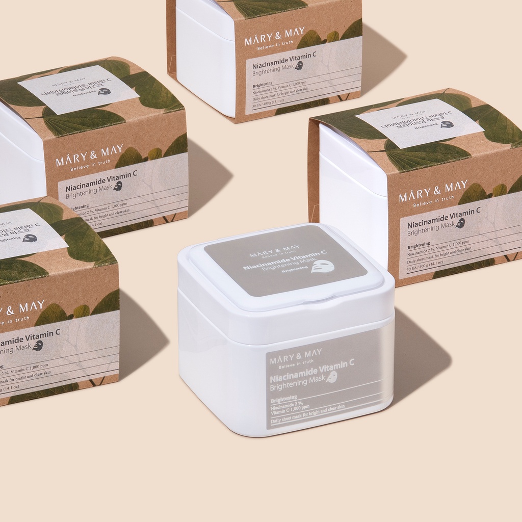Mặt Nạ Giấy Sáng Da Mary&May Niacinamide Vitamin C Brightening Mask