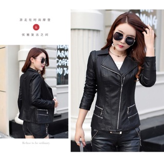 Áo khoác da nữ hàng nhập cao cấp khoá xéo size S M