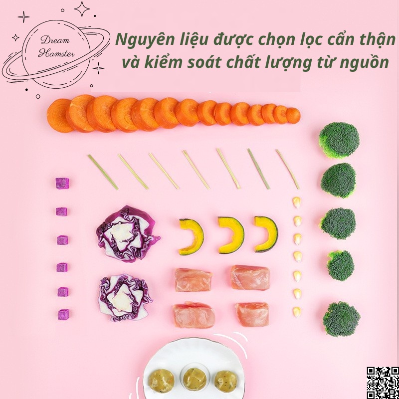 Thịt viên tổng hợp các loại thịt và rau củ Yee cho hamster và thú cưng nhỏ...