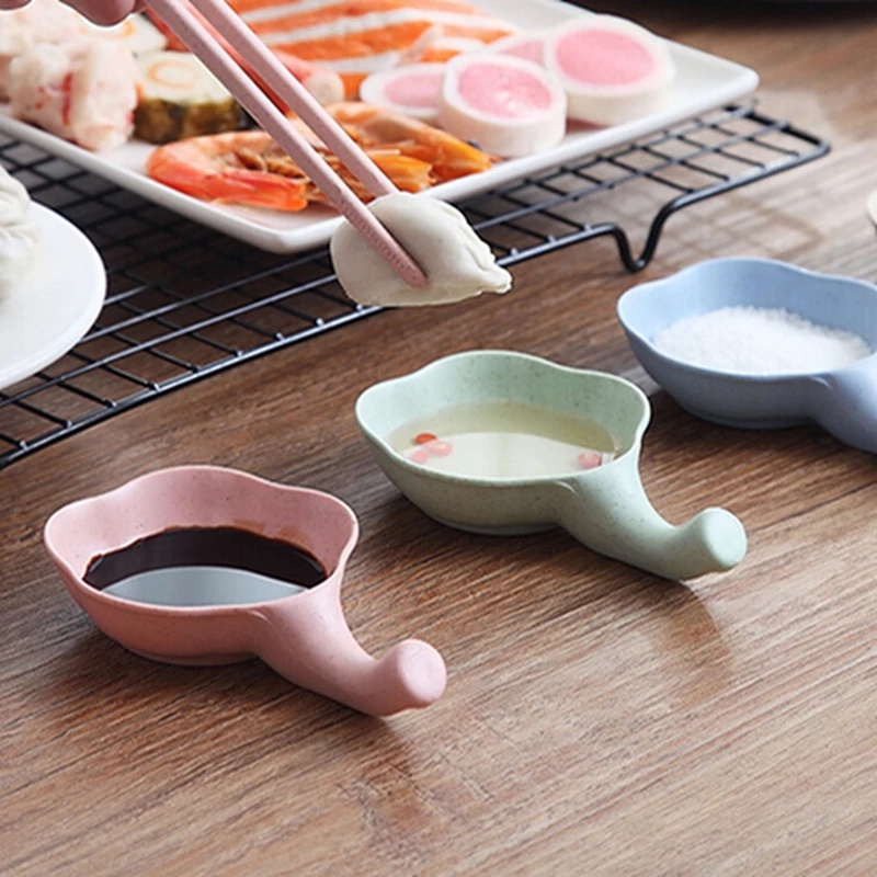 Đĩa Đựng Nước Chấm/ Nước Chấm Hình Bông Hoa Dễ Thương Có Tay Cầm Tiện Dụng Cho Nhà Bếp