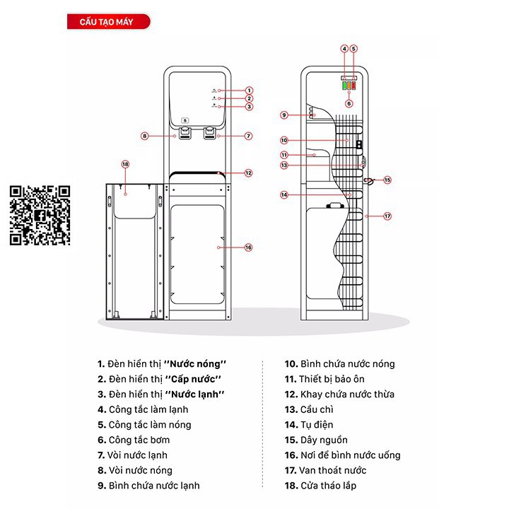 Cây nước nóng lạnh chính hãng Daikiosan hút bình DKD-000001 mới