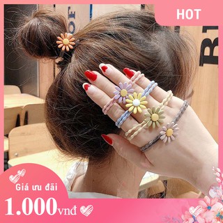 Dây buộc tóc hoa cúc, chun buộc tóc chi nhiều màu sắc hot trend 2021