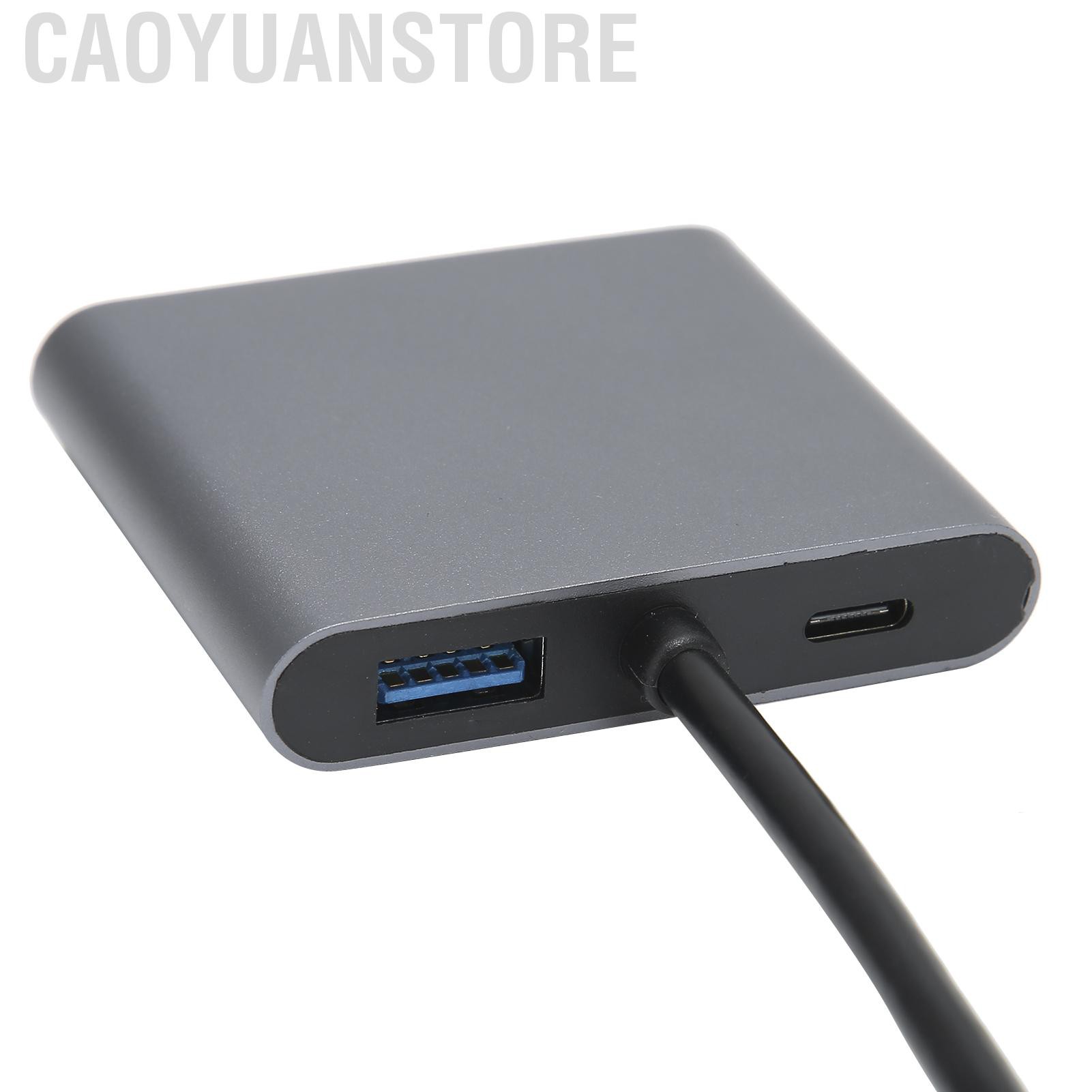 Caoyuanstore 4in 1 Type C to PD/USB 3.0/ Dual HDMI‑Compatible Adapter Converter Hub for Laptop