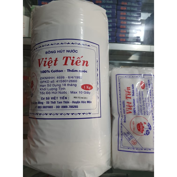 Bông gòn cuộn y tế Việt Tiến 500gr,1kg (Bông hút nước)