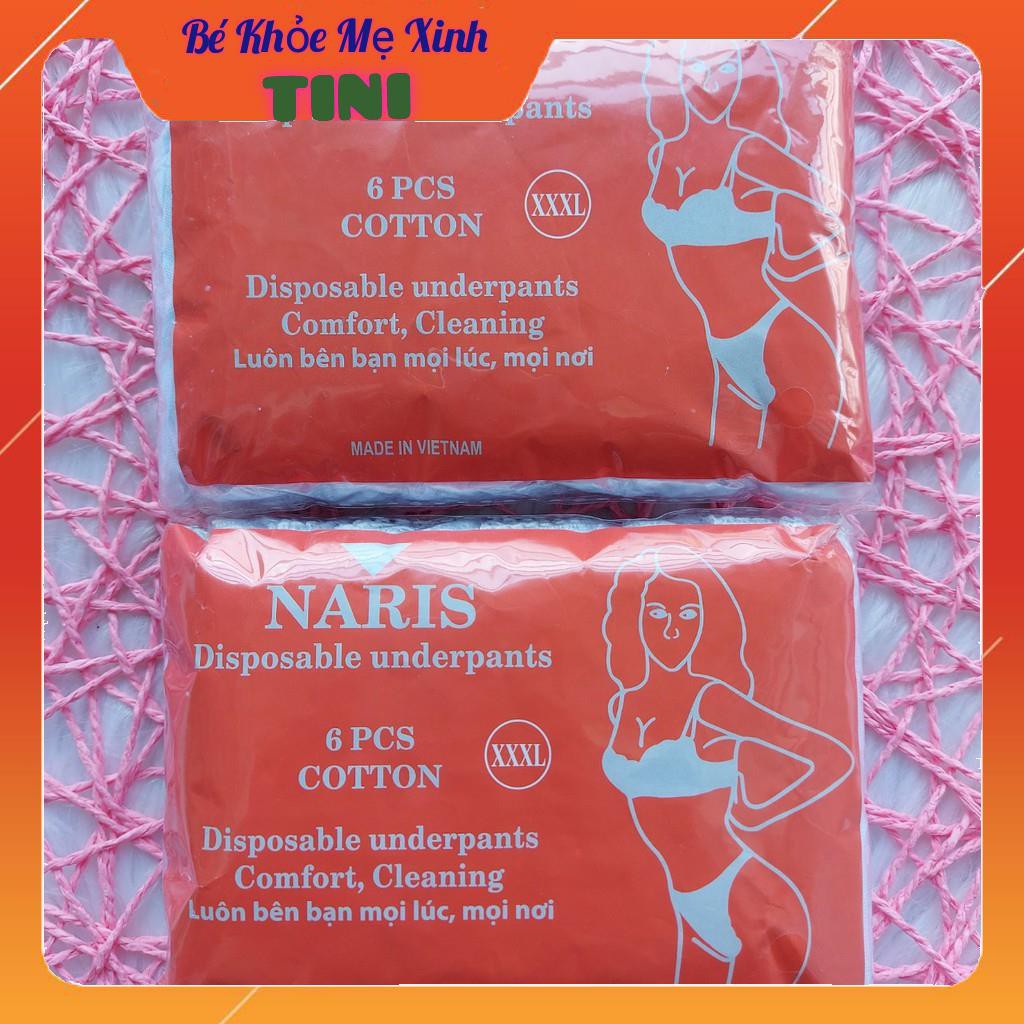 Quần lót NARIS vải cotton cho mẹ bầu và mẹ sau sinh gói 6 cái