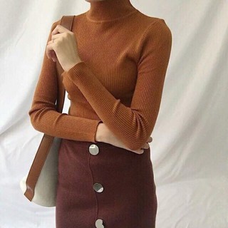 Áo len cổ 3 phân chất len gân đẹp