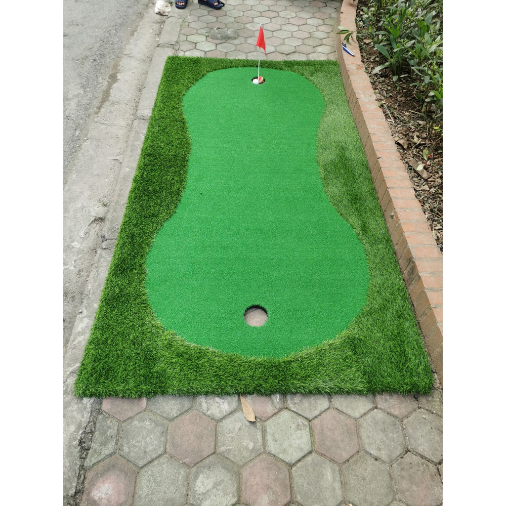 [ TẶNG 10 BÓNG TẬP + 02 BỘ LỖ CỜ ]Thảm tập golf putting kích thước 1,2m x 2,6m