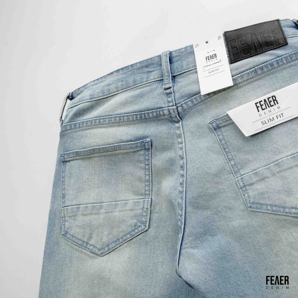 Quần Jeans nam FEAER 100% chất Jean bền bỉ, co dãn Skinny Biker Stacked  |new arrival 2021|