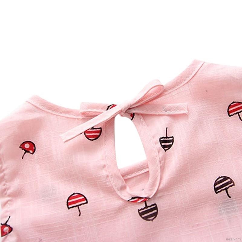 1-6 tuổi Đầm cotton sát nách in hoa cho bé gái