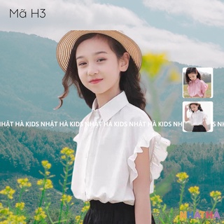 Áo sơ mi H3 thiết kế tay bèo cực xinh size đại 14-45kg