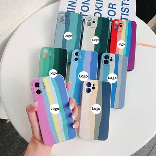 Ốp điện thoại silicon màu cầu vồng chống rơi cho IPHONE 11 12 13 PRO MAX MINI 6 7 8 PLUS X XS MAX XR