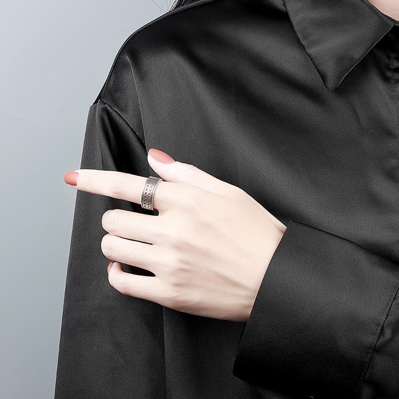 Nhẫn Hở Mạ Bạc Phong Cách Cổ Điển Thời Trang Sáng Tạo Có Thể Điều Chỉnh