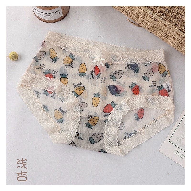 QUẦN LÓT LƯỚI VIỀN REN HÌNH HOA QUẢ SIÊU HÓT 2040