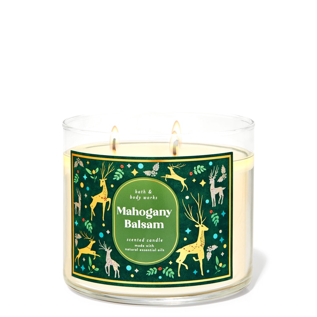 Nến Thơm 3 Bấc Bath And Body Works Thư Giãn Mùi Noel, giáng sinh, Coffee, Champagne Toast, Gingham