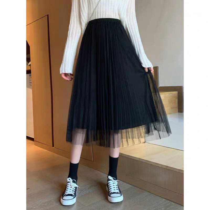 [Mã FADIRECT20 giảm 20K đơn 150K] Chân váy dài lưới dập ly | BigBuy360 - bigbuy360.vn