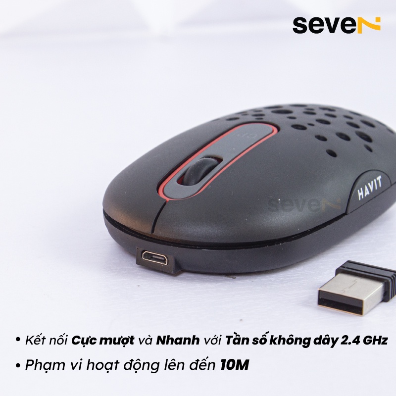 Chuột Không Dây Havit MS64GT Thiết kế công thái học, 3 chế độ DPI