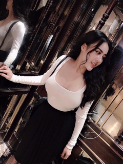 Áo cổ vuông thun giấy L1
