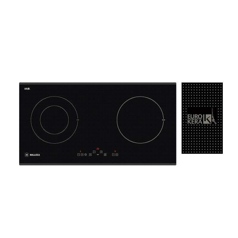Bếp điện từ âm Malloca 1 từ 1 điện MH 02IR D , bếp âm kết hợp từ hồng ngoại, 9 mức công suất, nấu nhanh booster
