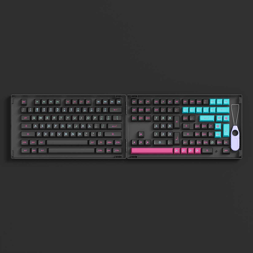 Bộ keycap phím cơ AKKO Keycap set – White on Black WoB/ Midnight (PBT Double-Shot/ ASA profile/ 158 nút)