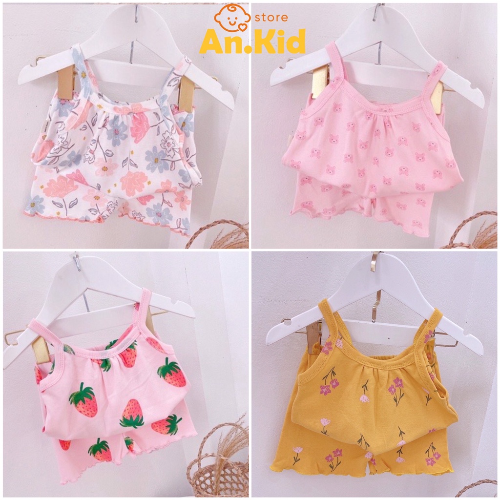 Bộ 2 Dây Cotton Borip 100% Ảnh Thật Chất Mềm Mát Cho Bé Gái Mặc Hè - AN.KID