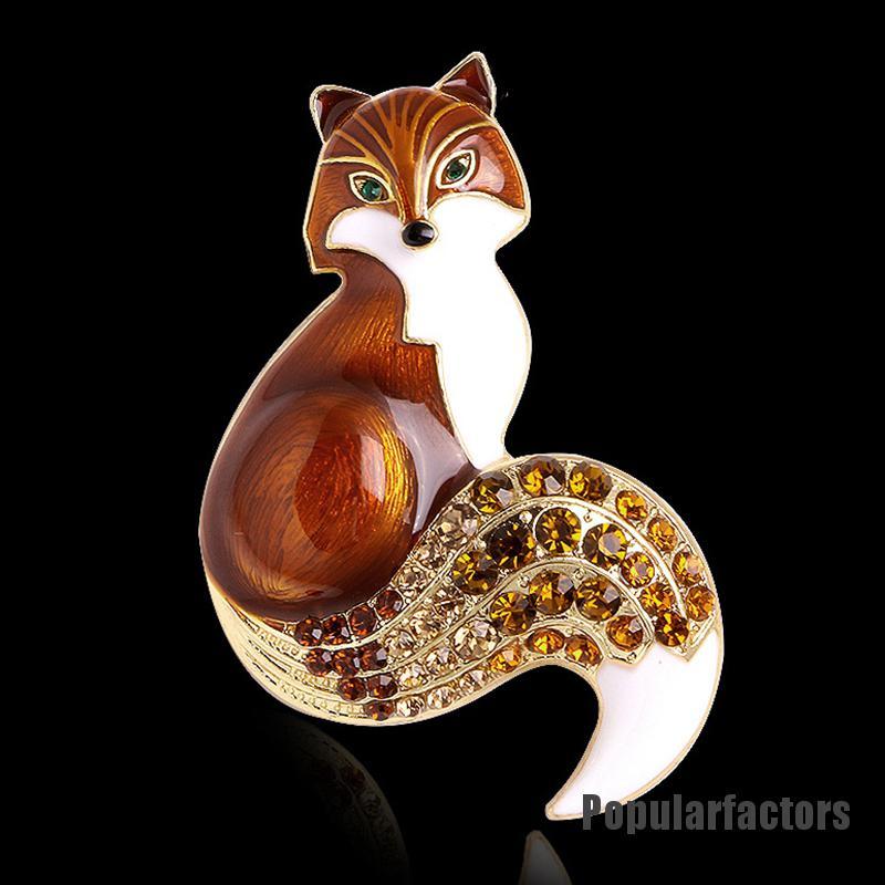 Ghim Cài Áo Hình Con Cáo Đính Đá Nhân Tạo Thời Trang