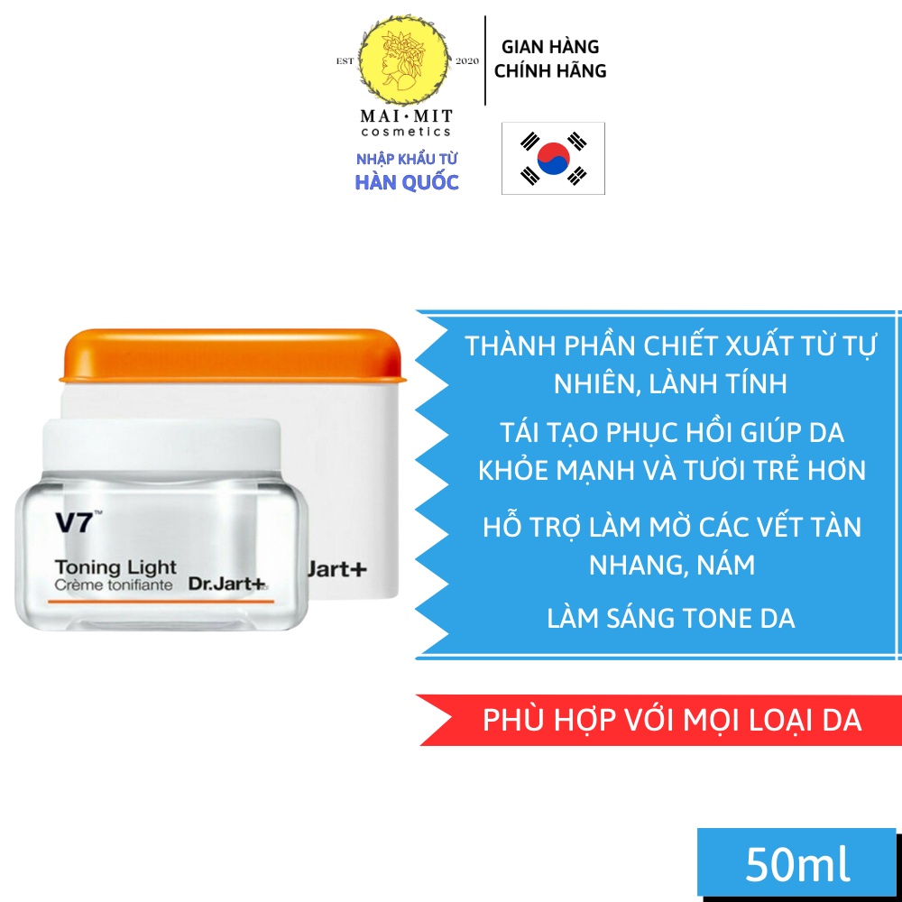 Kem Dưỡng Trắng Da Và Tái Tạo Da Dr.Jart+ V7 Toning Light 50ml