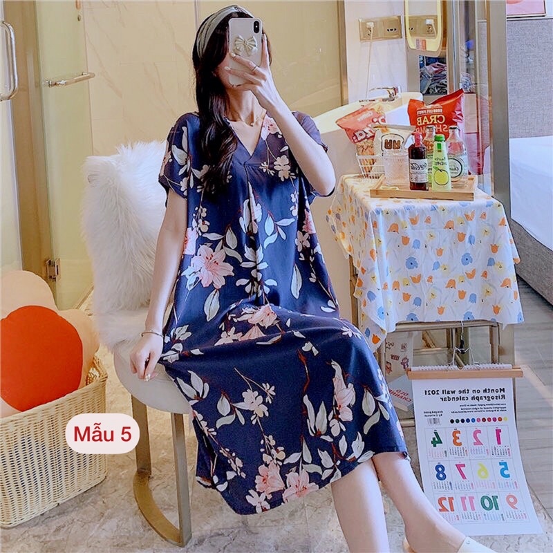 Váy lanh, đầm lanh Cotton lụa Quảng Châu họa tiết trẻ trung, mềm mát mùa hè | BigBuy360 - bigbuy360.vn