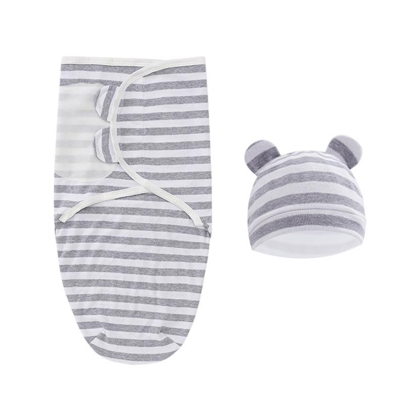 Bộ Túi Ngủ + Nón + Chăn Quấn Bằng Cotton Dùng Làm Đạo Cụ Chụp Ảnh Cho Bé Sơ Sinh
