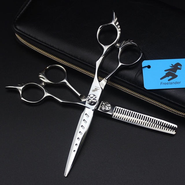 Combo cặp kéo cắt tóc FREELANDER cực chất cho ngành tóc tặng bao da +lược tony&guy cao cấp