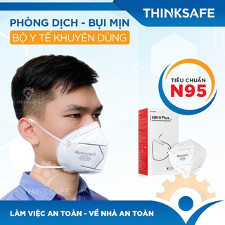 Khẩu trang N95 Honeywell H910 dây qua gáy không đau tai vải kháng khuẩn màu trắng 4d, dùng cho y tế - THINKSAFE