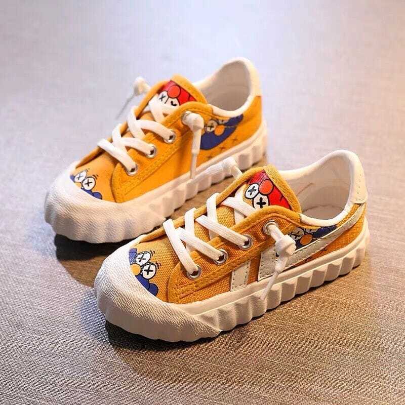 Giày Thể Thao Vải Canvas Đế Mềm Thoáng Khí Thoải Mái In Hình Sesame Street 5 Cho Bé