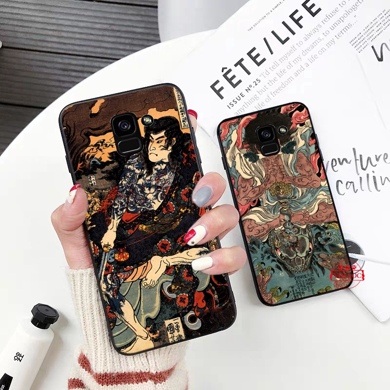 Samsung A3 A5 A6 Plus A7 A8 A9 2016 2017 2018 A20E Soft case Japanese samurai