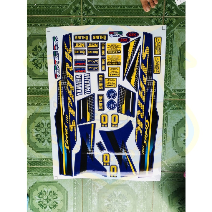 ( Quí khách vui lòng mang ra tiệm cho thợ dán ) Tem SIRIUS SPARK XANH GP