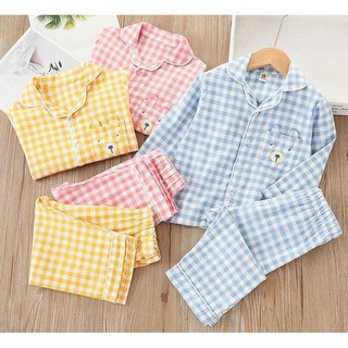 ❤️bộ pijama kẻ mặc nhà chất thô đũi cho bé❤️ sumo kid